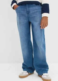 bonprix Jungen 9-16 Jahre·Bademode|Jungen 9-16 Jahre·Jeans|Loose-Fit Jeans mit verstellbarem Bund, Straight blau denim
