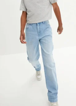 Loose-Fit Stretch-Jeans mit verstellbarem Bund, Straight|bonprix Sale