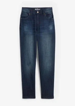 Loose-Fit-Stretch-Jeans mit verstellbarem Bund, Straight|bonprix Hot