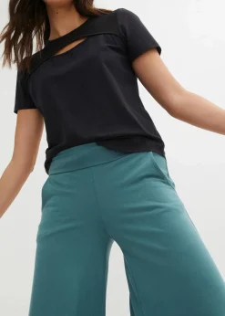 bonprix Nachhaltigere Materialien|Hosen|Loungewear Culotte mit weitem Bein graugrün