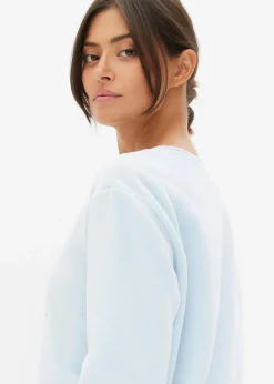 bonprix Wäsche·Homewear|Bekleidung·Strickmode|Loungewear Fleece Nachthemd mit Applikation puderblau