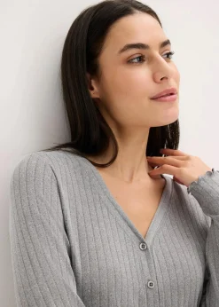 bonprix Wäsche·Homewear|Wäsche·Nachtwäsche|Loungewear Hausanzug aus weichem Pointelle-Jersey grau meliert