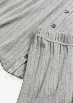 bonprix Wäsche·Homewear|Wäsche·Nachtwäsche|Loungewear Hausanzug aus weichem Pointelle-Jersey grau meliert