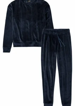 bonprix Wäsche·Homewear|Wäsche·Nachtwäsche|Loungewear Hausanzug aus Samt dunkelblau