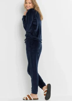 bonprix Wäsche·Homewear|Wäsche·Nachtwäsche|Loungewear Hausanzug aus Samt dunkelblau