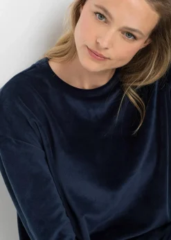 bonprix Wäsche·Homewear|Wäsche·Nachtwäsche|Loungewear Hausanzug aus Samt dunkelblau