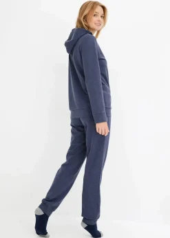 bonprix Wäsche·Homewear|Wäsche·Nachtwäsche|Loungewear Hausanzug aus Sweatware dunkelblau meliert
