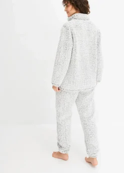 bonprix Wäsche·Homewear|Wäsche·Nachtwäsche|Loungewear Hausanzug aus Teddy Fleece hellgrau