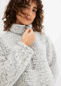 bonprix Wäsche·Homewear|Wäsche·Nachtwäsche|Loungewear Hausanzug aus Teddy Fleece hellgrau