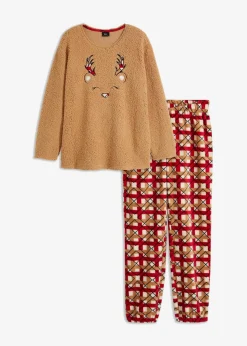 Loungewear Hausanzug aus Fleece mit Stickerei|bonprix New