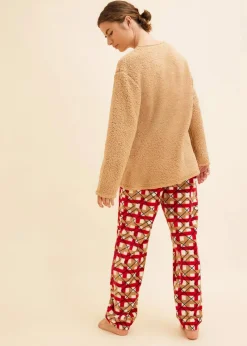 Loungewear Hausanzug aus Fleece mit Stickerei|bonprix New