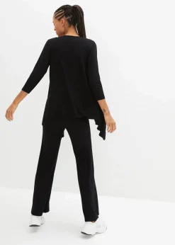 bonprix Hosen|Homewear|Loungewear Hausanzug (3-tlg.Set) mit Viskose schwarz