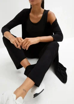 bonprix Hosen|Homewear|Loungewear Hausanzug (3-tlg.Set) mit Viskose schwarz