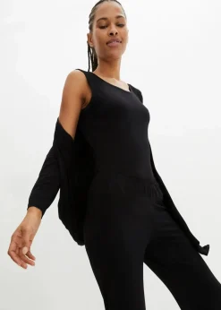 bonprix Hosen|Homewear|Loungewear Hausanzug (3-tlg.Set) mit Viskose schwarz