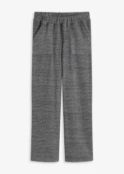 bonprix Wäsche·Homewear|Wäsche·Nachtwäsche|Loungewear Hose aus kuscheligem Chenille schwarz meliert