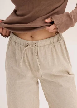 Loungewear Rippshirt mit gewebter Hose|bonprix Outlet