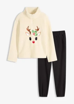 Loungewear Teddy Hausanzug mit Fleecehose|bonprix New