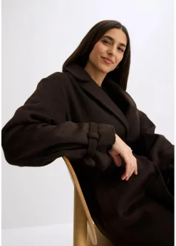 bonprix Bekleidung·Hosen|Jacken & Mäntel|Mantel dunkelbraun/schwarz