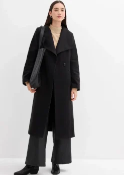 bonprix Bekleidung·Hosen|Jacken & Mäntel|Mantel aus Wollimitat schwarz