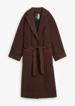 bonprix Bekleidung·Hosen|Jacken & Mäntel|Mantel in Wolloptik dunkelbraun