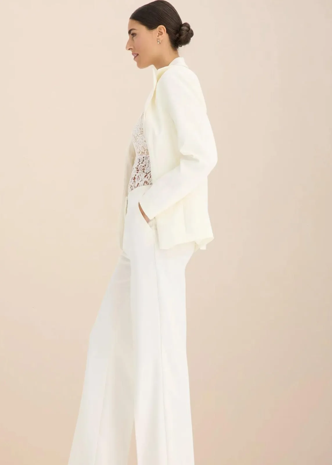 bonprix Bekleidung·Kleider|Hosen|Marlenehose wollweiß