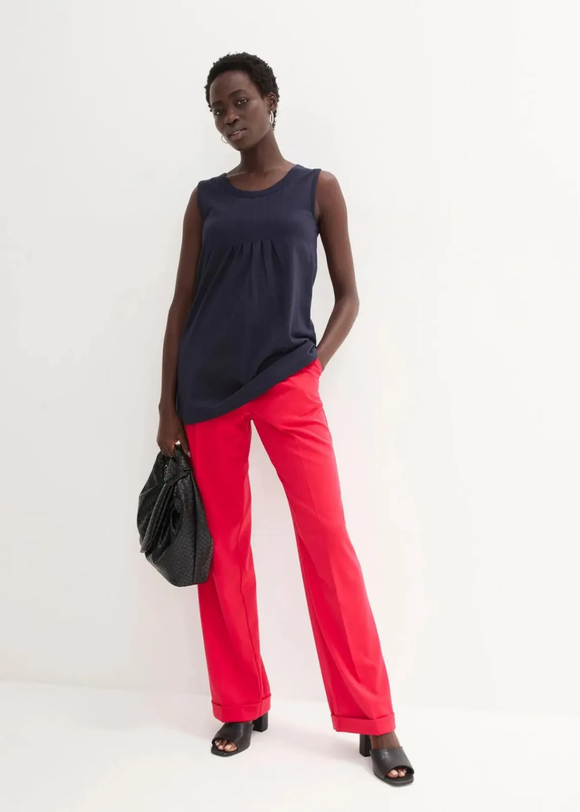 bonprix Hosen|Kurzgrößen|Marlenehose rot