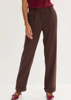 bonprix Hosen|Kurzgrößen|Marlenehose dunkelbraun