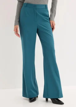 bonprix Kurzgrößen|Bekleidung·Kleider|Marlenehose mit Bequembund pfeffergrün