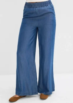 bonprix Hosen|Bekleidung·Kleider|Marlenehose aus fließendem Lyocell blau denim