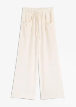 bonprix Bekleidung·Kleider|Hosen|Marlenehose aus leichtem Crêpe naturbeige