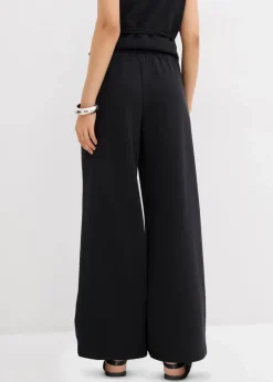 bonprix Bekleidung·Kleider|Zweiteiler & Sets|Marlenehose aus Piqué schwarz