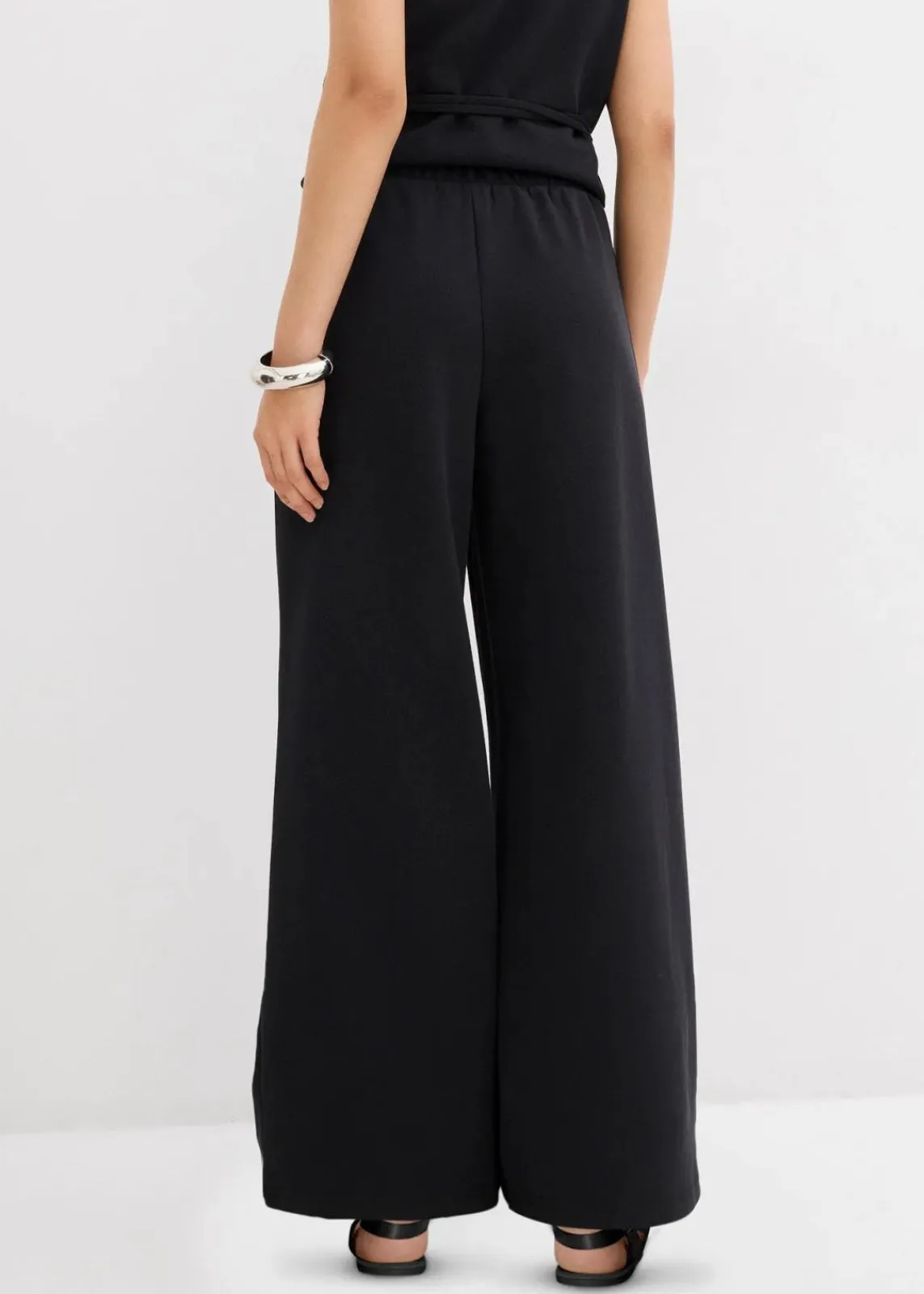 bonprix Bekleidung·Kleider|Zweiteiler & Sets|Marlenehose aus Piqué schwarz