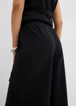 bonprix Bekleidung·Kleider|Zweiteiler & Sets|Marlenehose aus Piqué schwarz