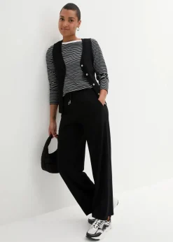 bonprix Bekleidung·Kleider|Hosen|Marlenehose aus Viskose-Mix schwarz