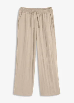 bonprix Bekleidung·Kleider|Hosen|Marlenehose mit Bequembund hellsand