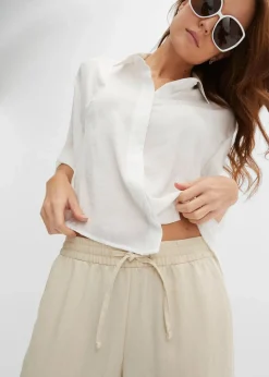 bonprix Bekleidung·Kleider|Hosen|Marlenehose mit Bequembund hellsand