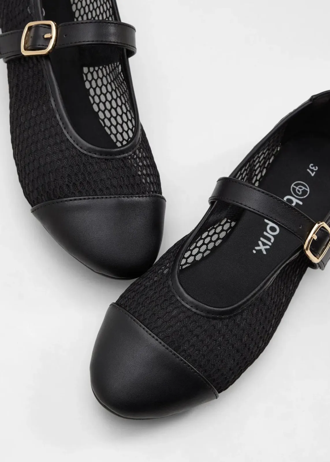 bonprix Sommerschuhe|Mary-Janes mit Mesh-Einsatz schwarz
