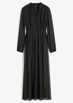 bonprix Bekleidung·Pullover & Strickjacken|Kleider|Maxikleid schwarz/gold