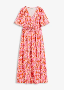 bonprix Bekleidung·Pullover & Strickjacken|Kleider|Maxikleid pink bedruckt