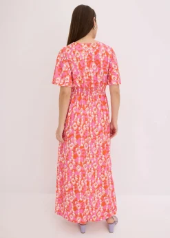 bonprix Bekleidung·Pullover & Strickjacken|Kleider|Maxikleid pink bedruckt