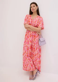 bonprix Bekleidung·Pullover & Strickjacken|Kleider|Maxikleid pink bedruckt