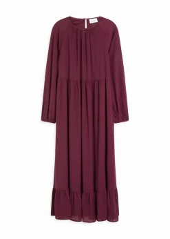 bonprix Kleider|Bekleidung·Pullover & Strickjacken|Maxikleid aus Chiffon weinrot