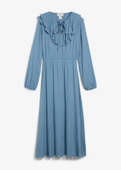 bonprix Bekleidung·Pullover & Strickjacken|Kleider|Maxikleid aus fließender Viskose wellenblau