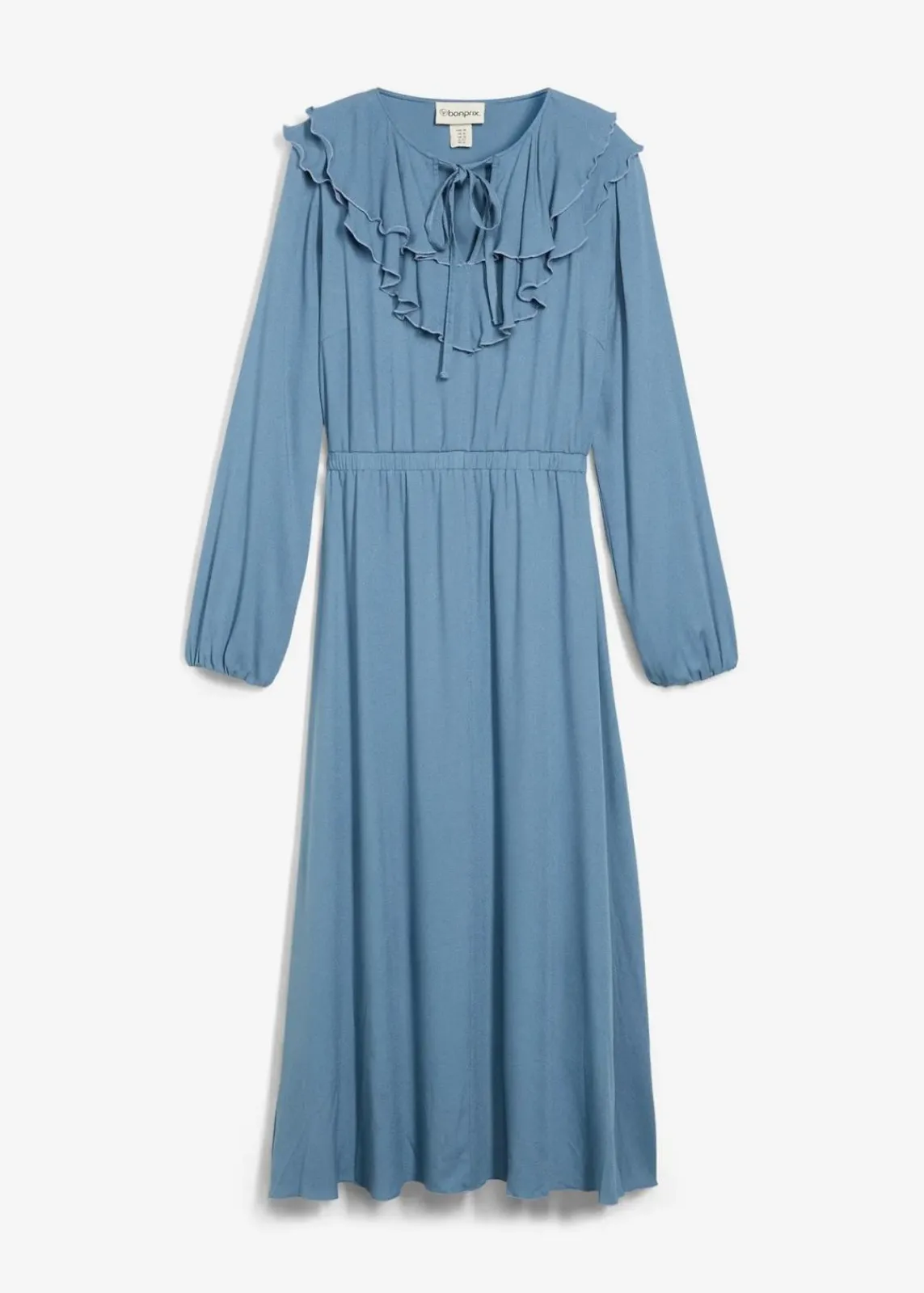 bonprix Bekleidung·Pullover & Strickjacken|Kleider|Maxikleid aus fließender Viskose wellenblau