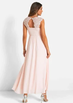 bonprix Kleider|Festliche Mode|Maxikleid mit Spitze perlrosa