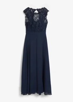 bonprix Kleider|Festliche Mode|Maxikleid mit Spitze dunkelblau