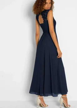 bonprix Kleider|Festliche Mode|Maxikleid mit Spitze dunkelblau
