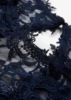 bonprix Kleider|Festliche Mode|Maxikleid mit Spitze dunkelblau