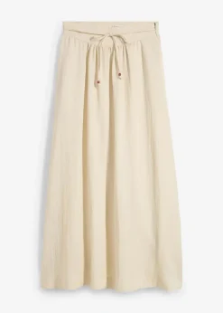 bonprix Bekleidung·Sportbekleidung|Röcke|Maxirock aus fließendem Lyocell-Mix natur