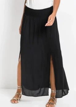 bonprix Röcke|Nachhaltigere Materialien|Maxirock aus fließender Viskose schwarz